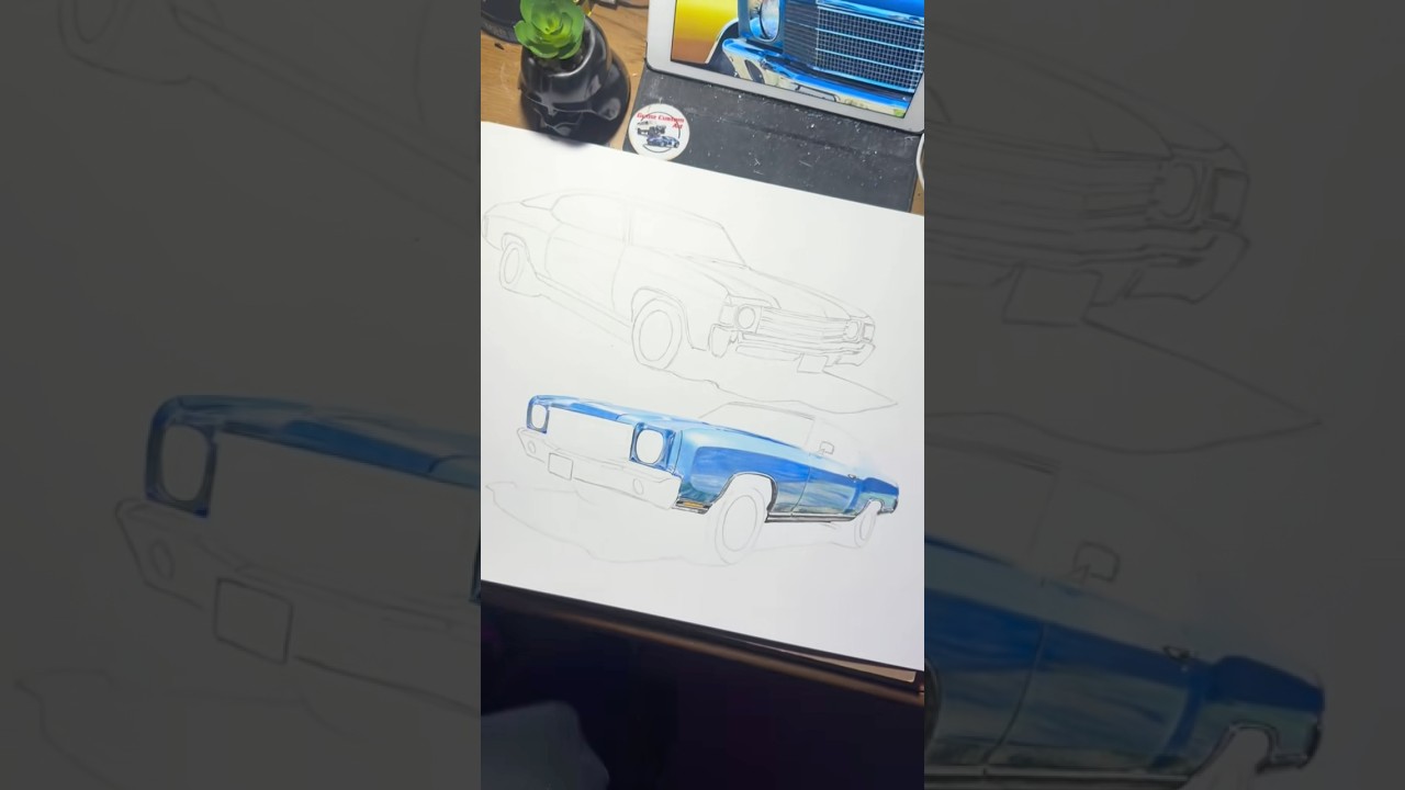 Update 1 on Monte Carlo #automobile #musclecar #drawing