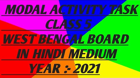Class 5  Hindi Solve PaperModal Activity Task in Hindi Medium Wbbse