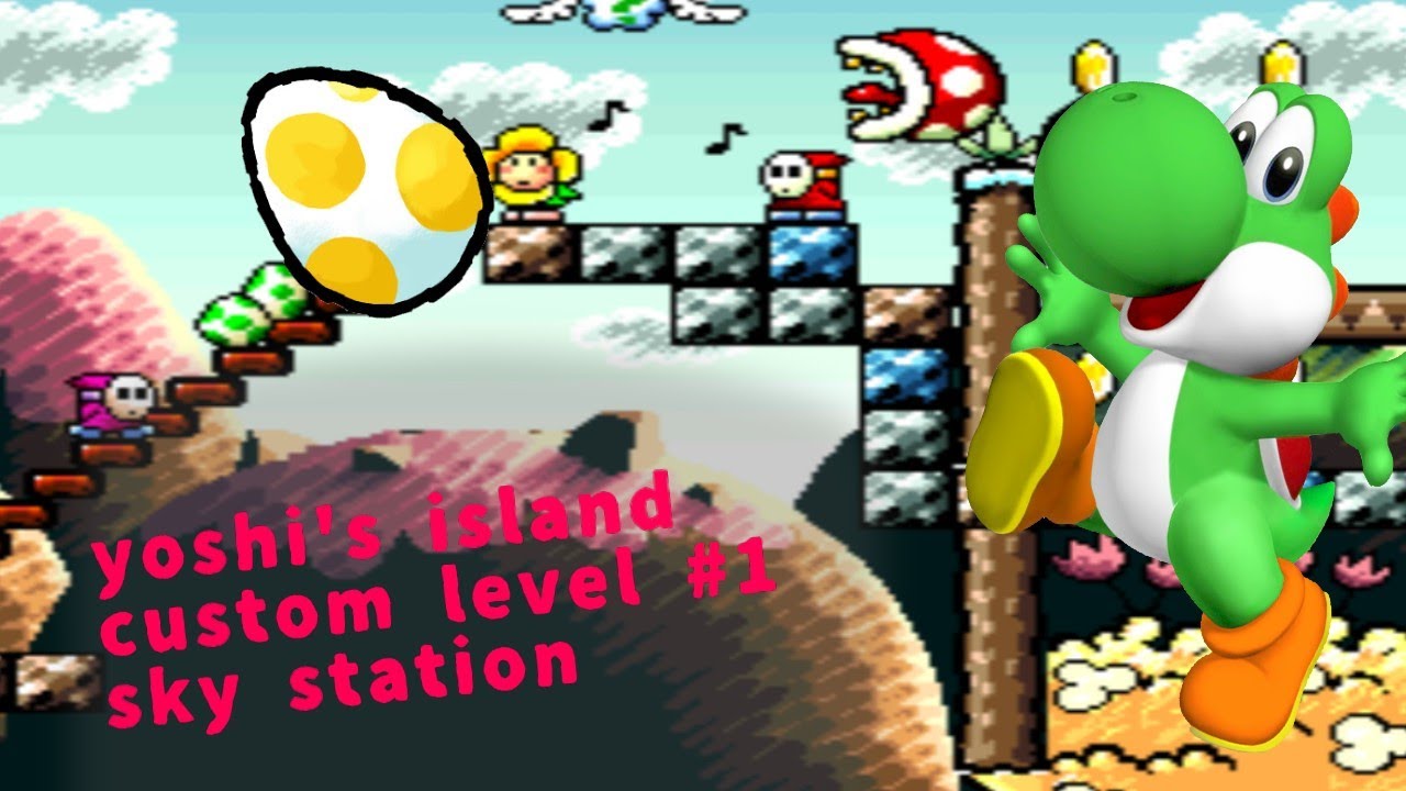yoshi's island golden egg custom level #1 sky station