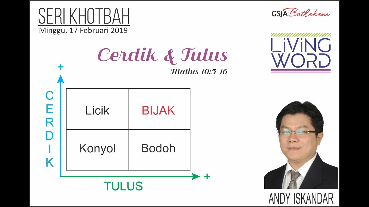 Cerdik dan Tulus - Bp. Andy Iskandar