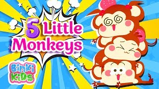 Five Little Monkeys Jumping On The Bed Binkikids Nursery Rhymes & Kids Songs