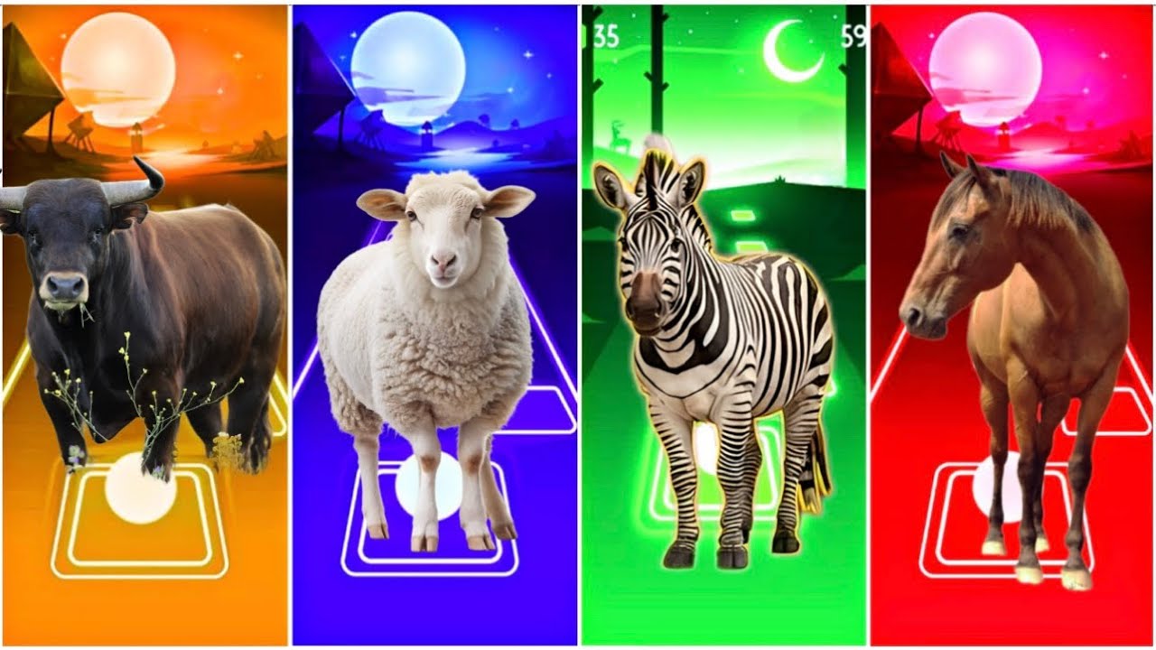 Funny Cow🐃🆚Funny Sheep🐑🆚Funny Zebra🦓🆚Funny Horse🐎