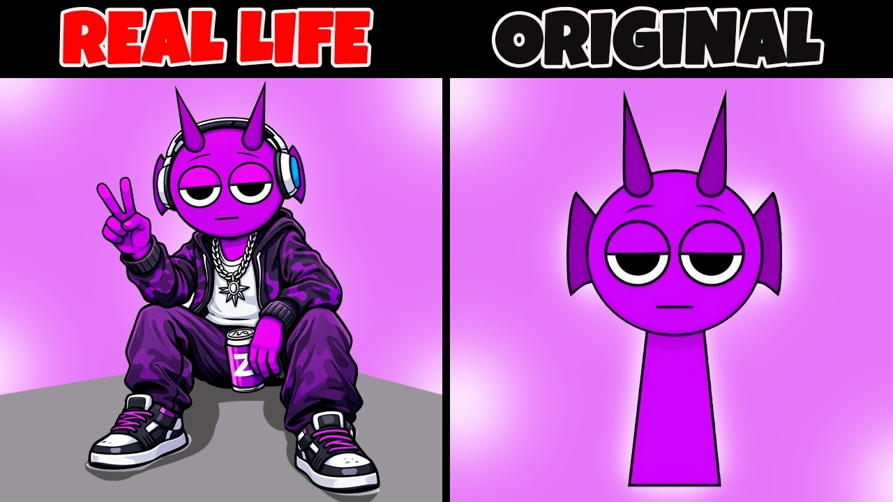 Sprunki Durple 🩷 | Original vs Real Life