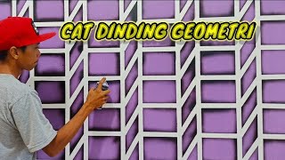Cat tembok geometri dengan cara mudah hasil indah !! | wall painting geometric pattern | tutorial