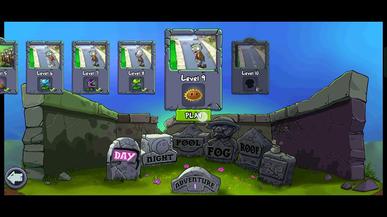 Day-Level 9 No Lawnmower | Plants vs Zombies 