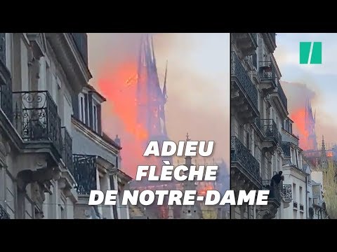 Les images de l'effondrement de la flèche de Notre-Dame de Paris