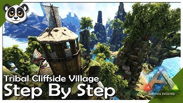 Tribal Cliffside Village  Step by Step | ARK: Building w/ Fizz (No MODS)