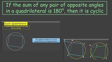 Sum of opposite angles in a quad. is 180, then cyclic | Circles | TG Grade 9 | Math | Khan Academy