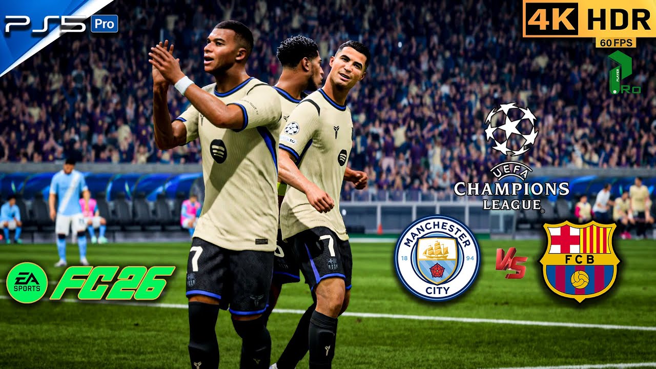 | FC 26 Ps5 4k hdr | UCL FINAL NIGHT 🔥 Barcelona FT Ronaldo, Messi vs Man City 