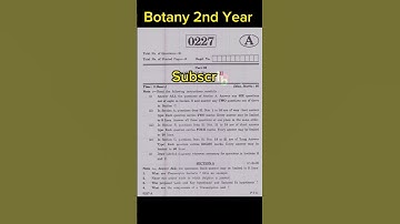 TS Botany 2nd Year Model Paper 2024 | Botany intermediate 2nd year important questions | Shorts