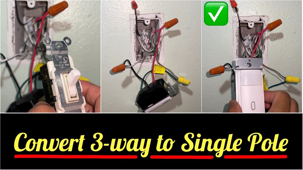 ✓Convert A 3-Way Switch To A Single Pole Switch | Works Great For Occupancy  Or Wifi Smart Switch - Youtube