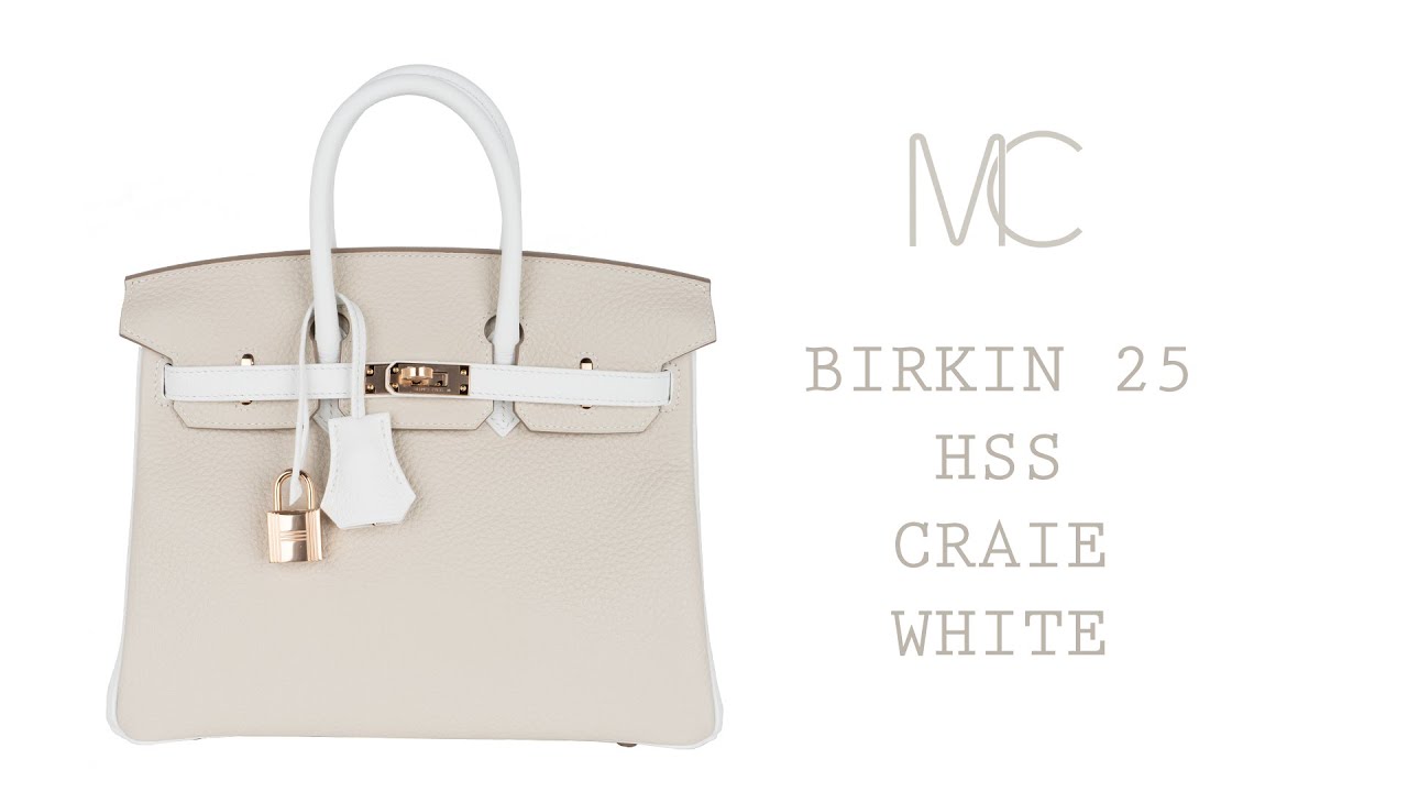 Hermes Birkin 25 HSS Craie White Rose Gold Hardware • MIGHTYCHIC