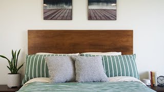 125 Modern Headboard Build Just Plywood, Glue & Stain