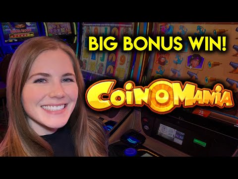 NEW! Coin O Mania Slot Machine! BIG BONUS WIN!!