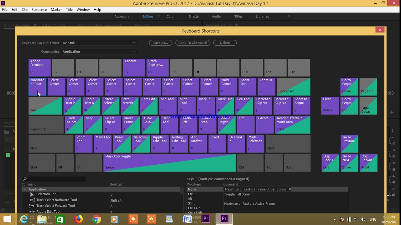 ADOBE PREMIERE PRO CC | PREMIERE KEYBOARD SHORTCUTS & SETTING | PART 03 ...
