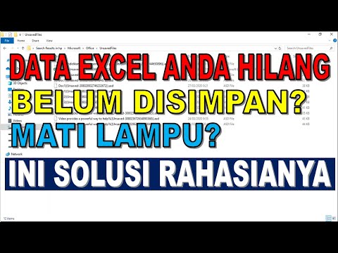 Video: Bagaimana Memulihkan Buku Kerja Yang Hilang