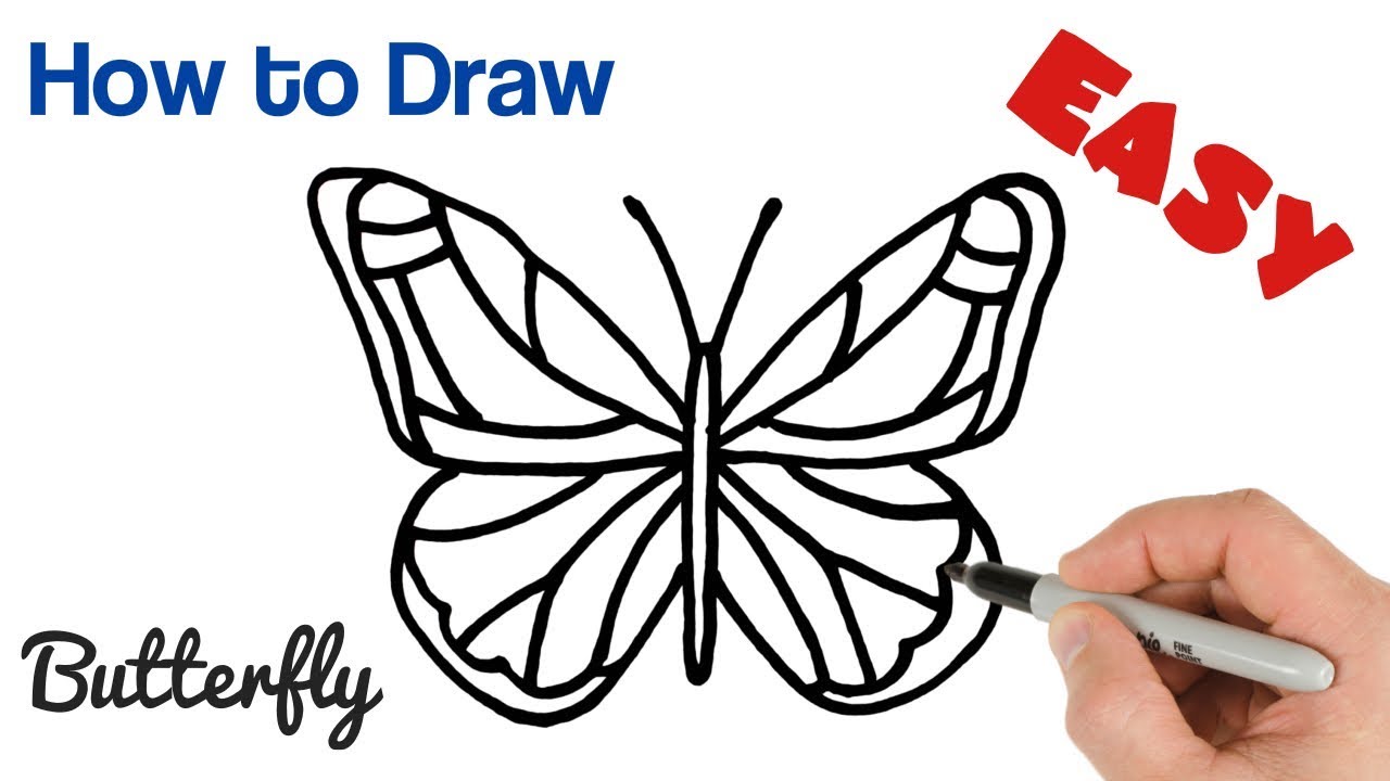 How to Draw a Butterfly Easy-Peasy & Fast ! {for kids, teens and adults}