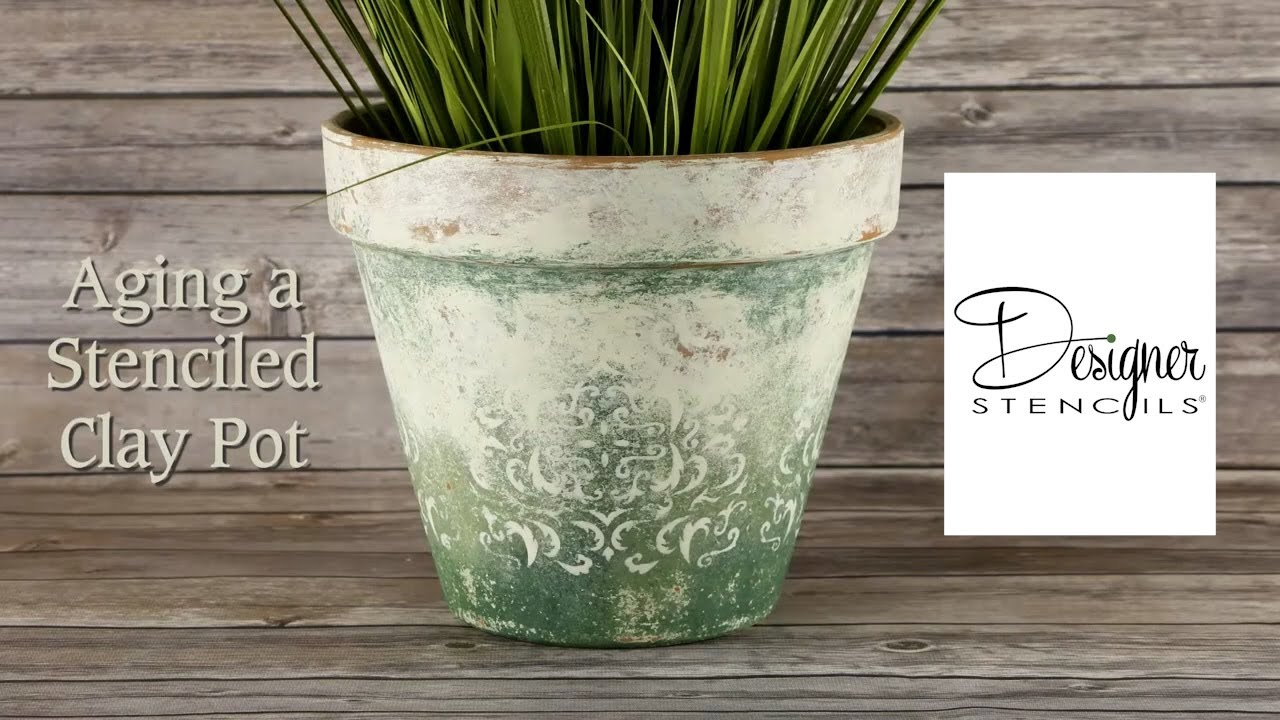 Clay Pot Decor: DIY Faux Aging with Stencils Project | Designer Stencils