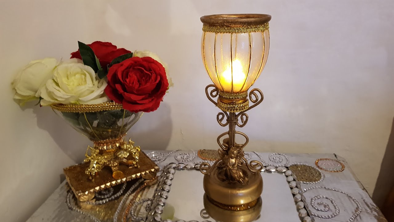 COMO HACER FAROL/PORTAVELAS VINTAGE CON MATERIALES RECICLADOS/DIY  Waste Material Reuse Ideas