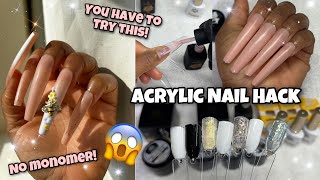 ACRYLIC NAIL HACK with RUBBER BASE GEL | *NEW* BORN PRETTY | NO MONOMER! | EASY NAIL ART