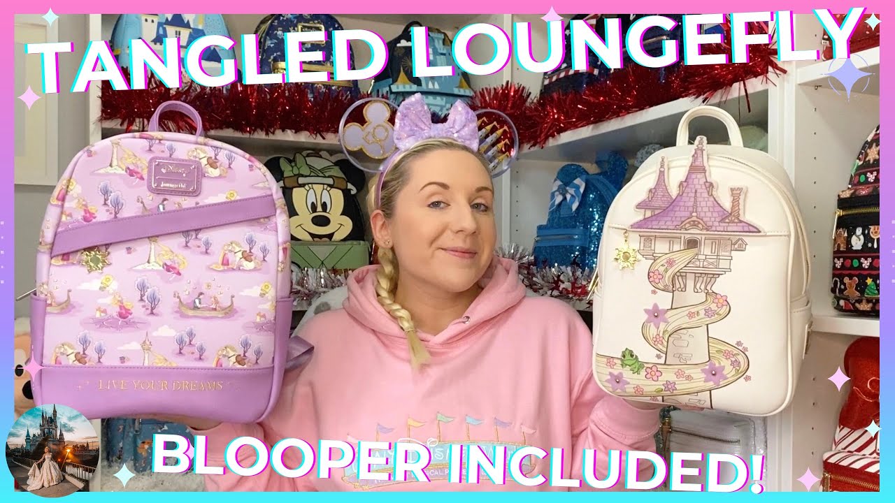 Tangled Rapunzel Loungefly Backpacks Haul Review Truffle Shuffle Very Neko  Disney Princess Blooper 