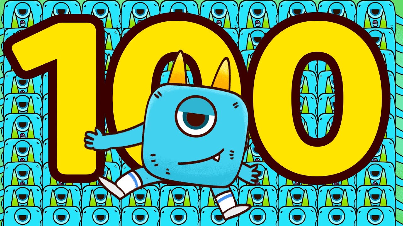 100 монстров! Подсчитайте от 1 до 100 на испанском! Испанские потешки для детей