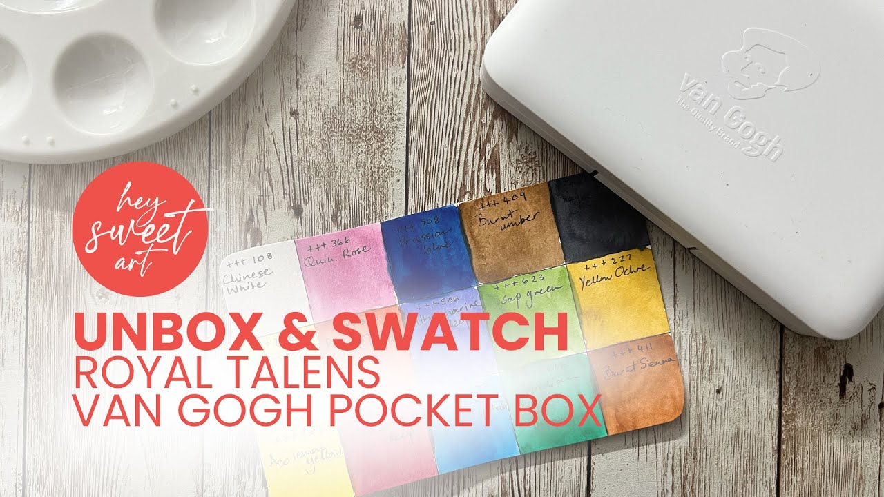 Van Gogh Watercolour Promo Display – 10 Empty White Pocket Boxes For Artist Storage Or Retail