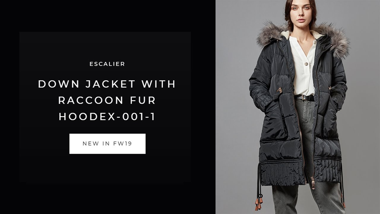 Escalier Down Jacket with Raccoon Fur Hooded FW19 Women's Collection