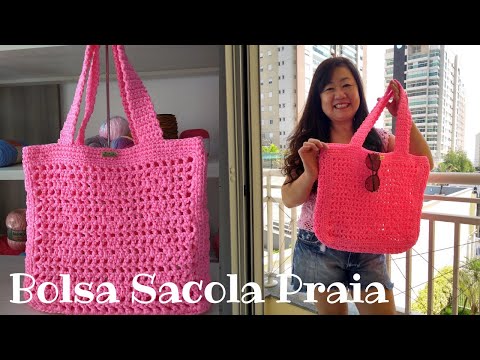 Bolsa Sacola de Praia em crochê