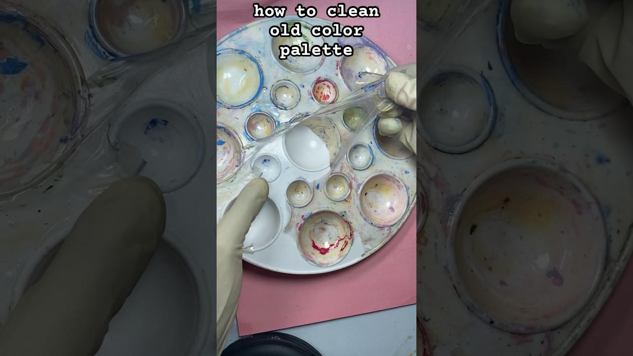 How to clean old color palette #shorts #viral #colorpalettes #trending #relaxing #color #diy