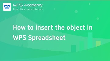 [WPS Academy] 2.3.8 Excel:How to insert the object in WPS Spreadsheet