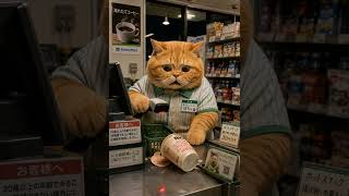 Orange Cat Working Night Shift 😭