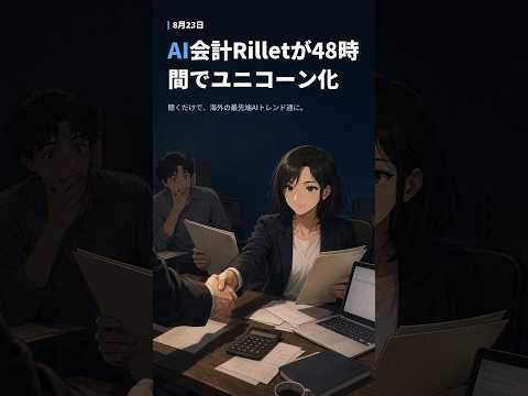 AI会計Rilletが48時間でユニコーン化｜AI &amp; Tech News -ミッドナイト・パッチノート-