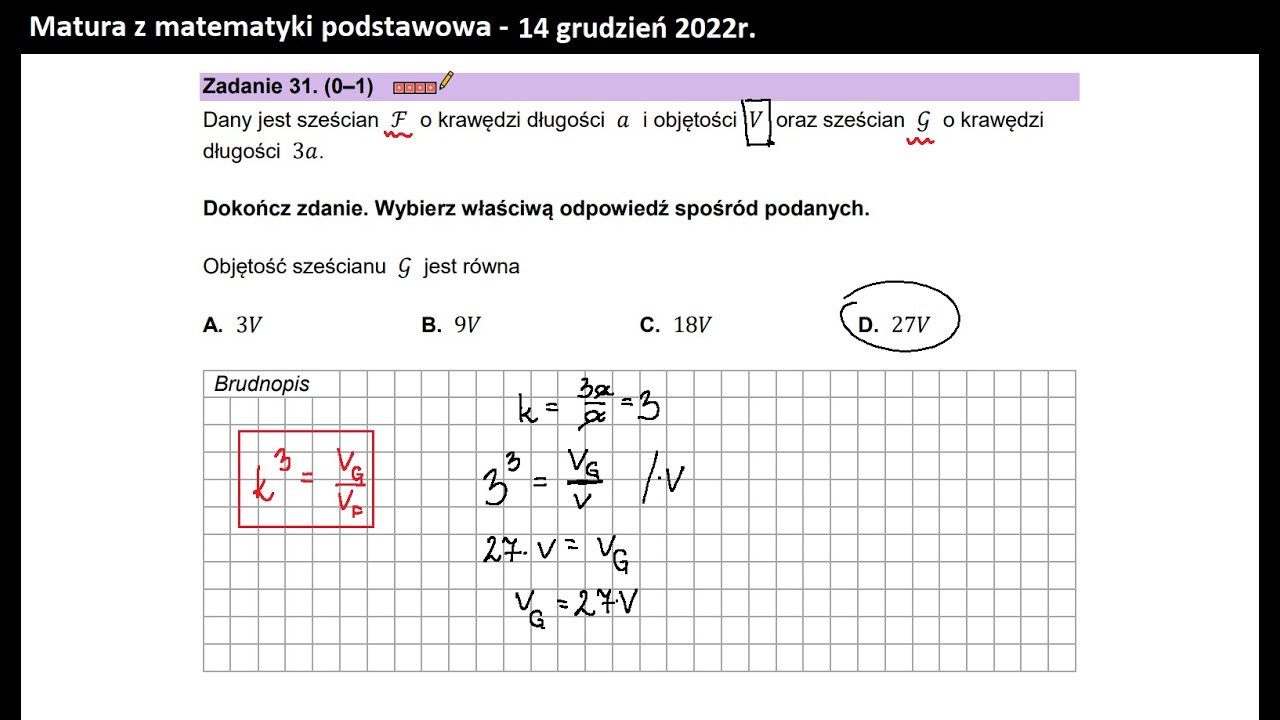 Zad 31. Stereometria. Skala podobieństwa brył. - YouTube