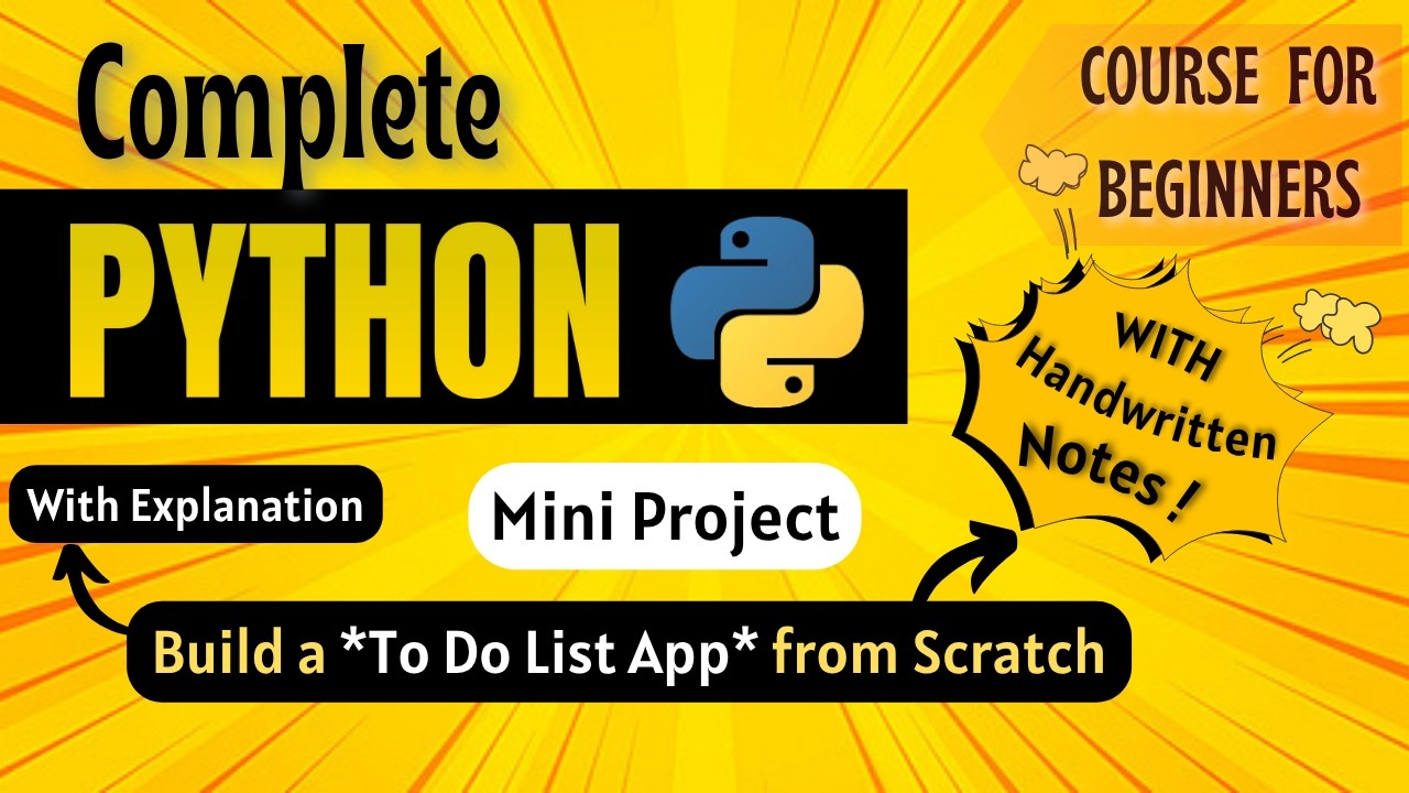 *Build a To Do List App in Python* | Mini Project | Python Full course for Beginners
