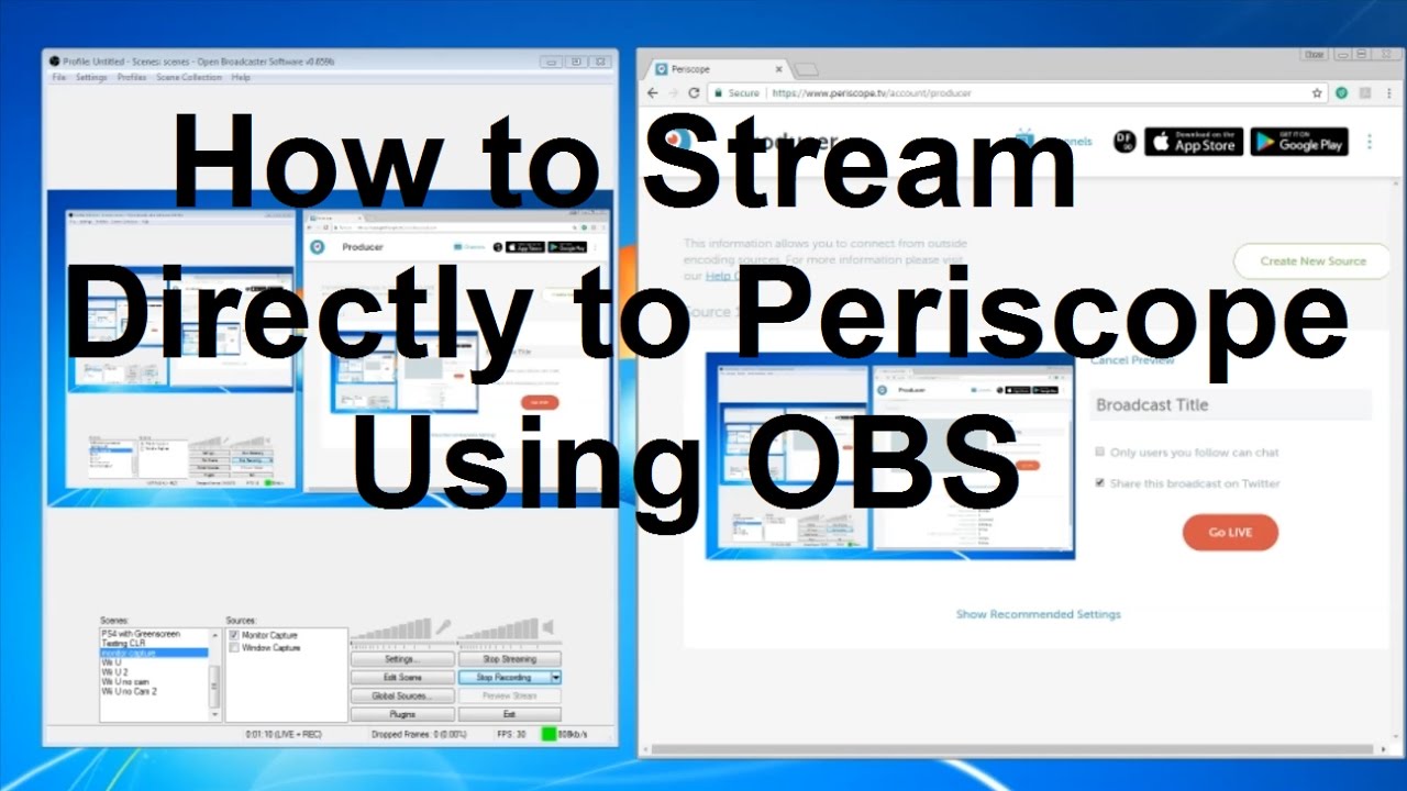 Video Tutorial Guide How To Stream Directly To Periscope Using Obs Video Walkthrough Youtube