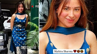 Mahira Sharma Desi Look Poses With Black Thar Bollywood Hot Hit