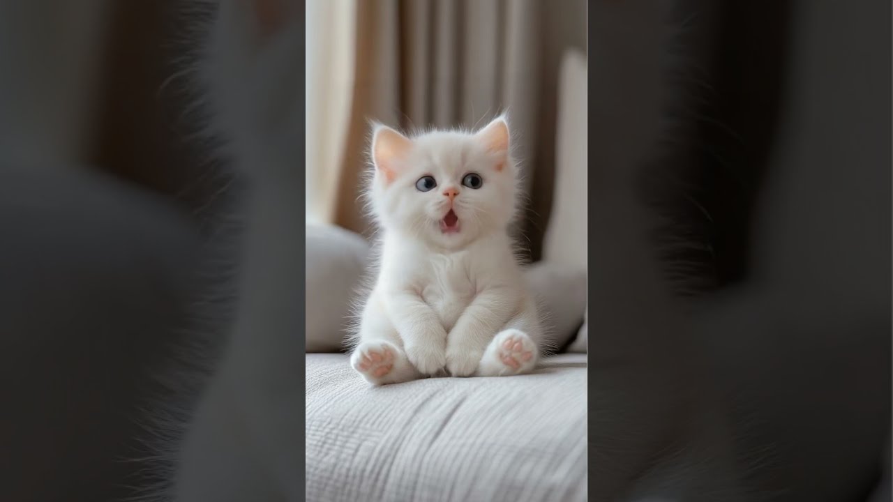 A White Baby Cat 2 Cute Lipsync Kitten Catlover