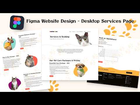 Figma Complete Pet Care Website UI/UX Design Course | Part 4: Desktop Layout Services Page