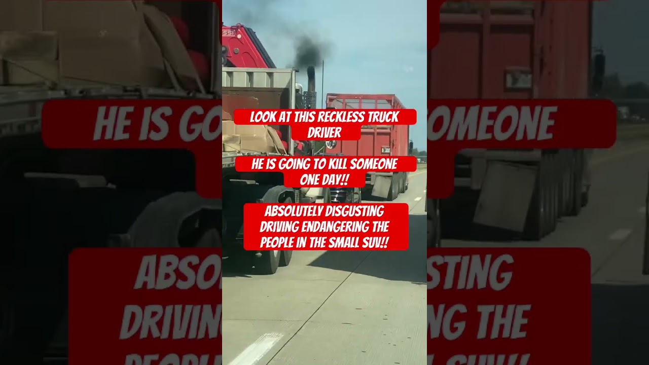 Reckless truck driver riding ass at 70mph!!!