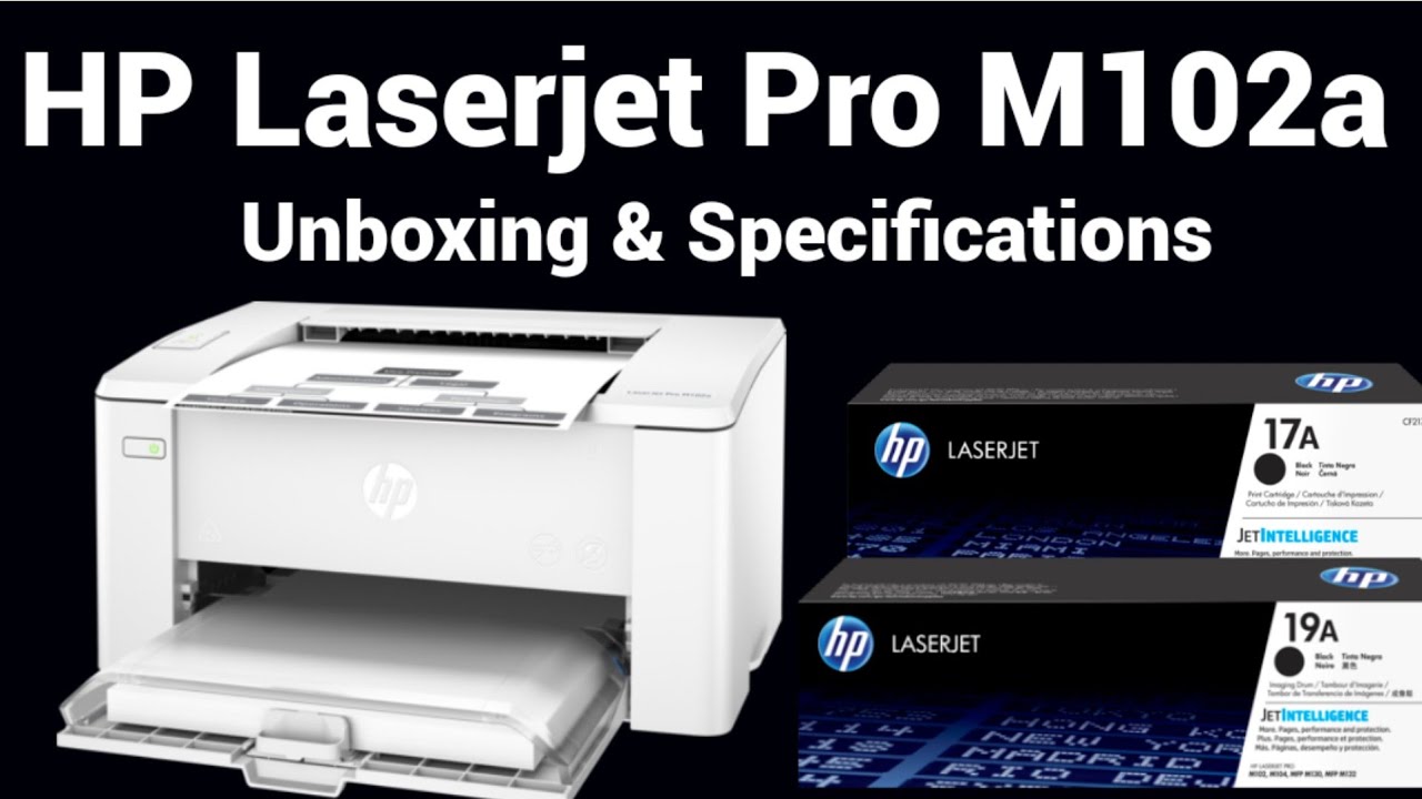 preposición Gastos Corte de pelo Hp LaserJet pro M102a/104a Printer Unboxing and full specifications -  YouTube