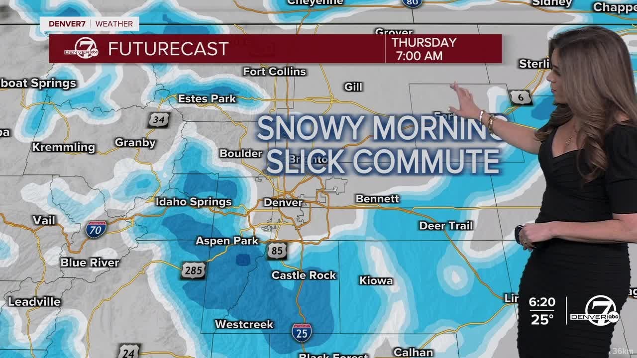 More snow in Denver metro Thursday, slick morning commute - YouTube