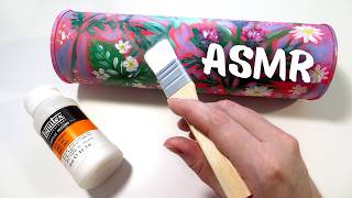 ASMR Varnishing My Pringles Can Painting 🖌️ No Talking