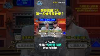 帥哥票選10大第一名條件是什麼？【全民星攻略】#shorts