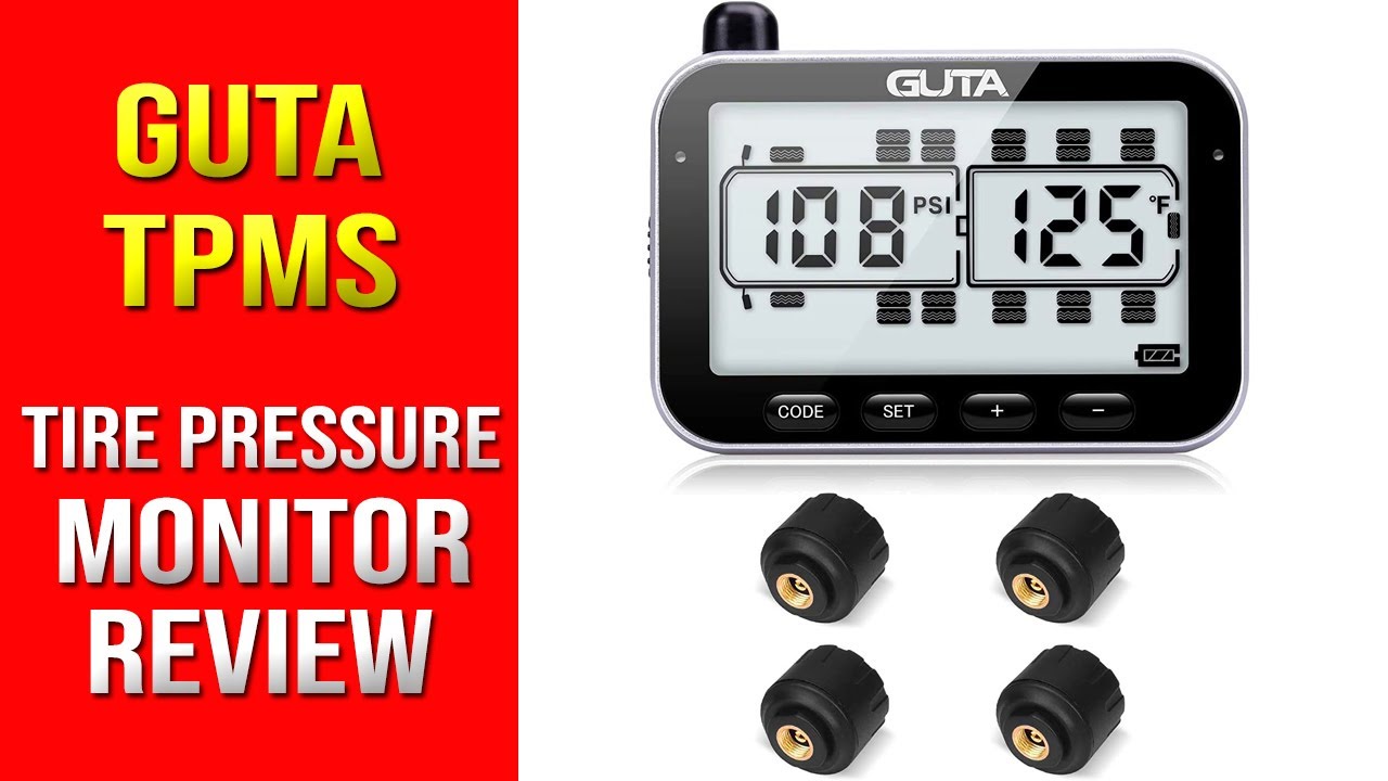 Auto Sleep Mode 6 Alarm Modes Backlight LCD Display 0-188 PSI Real-time Monitoring tpms 6 External Sensor GUTA Tire Pressure Monitoring System for RV Trailer & Repeater Monitor up to 10 Tires 