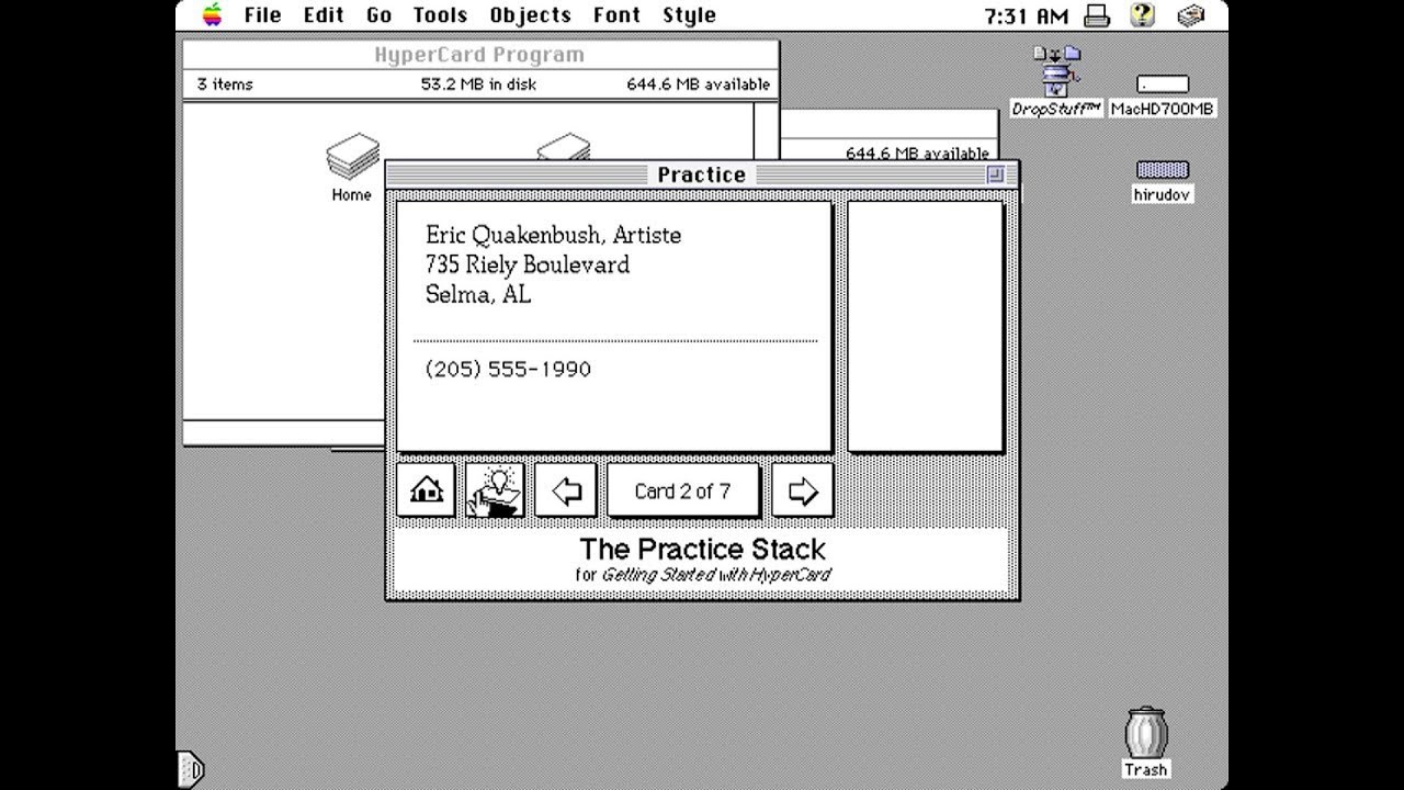 Apple Macintosh  - HyperCard 2.1 (1991) Apple Computer