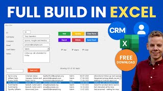 FULL CRM Build in Excel | Lead Tracker + Email Automation (FREE Template)