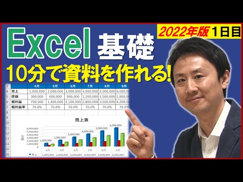 Excel使い方 初心者向け入門 基礎講座 表とグラフの作成 2020年版 1 音速パソコン教室 Youtube