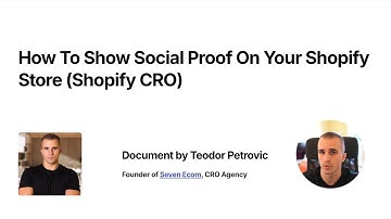 How To Show Social Proof On Your Shopify Store (Shopify CRO)