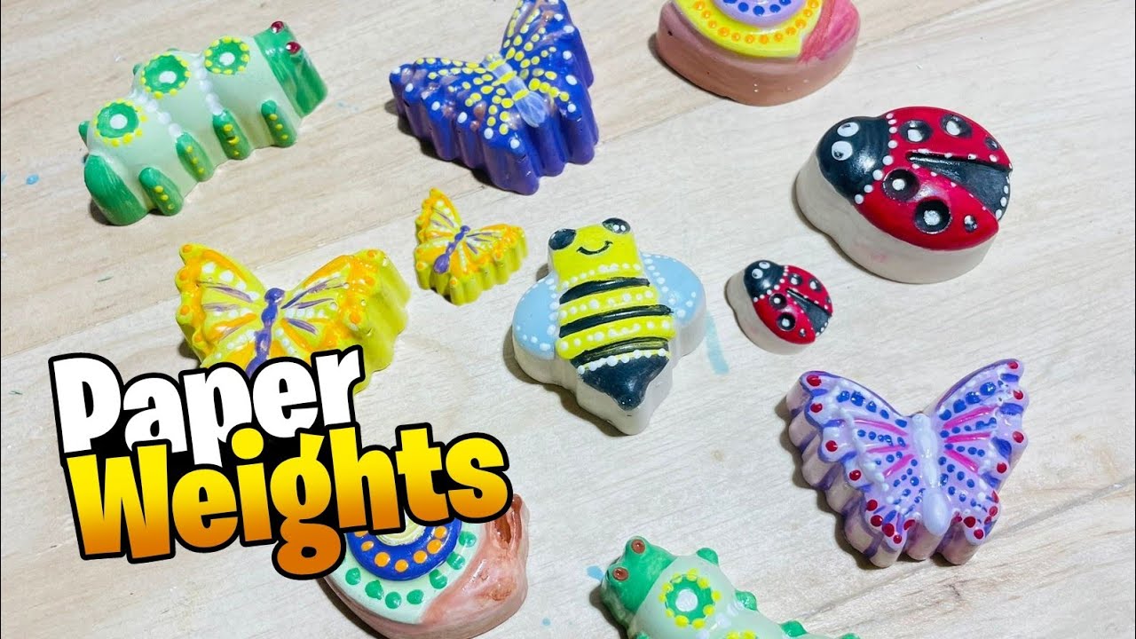 DIY Paper Weights with simple technique / using plaster of Paris / easy ...